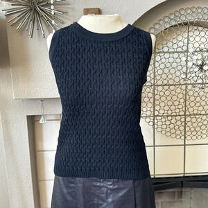St. John sport knit tank top sweater size xs black